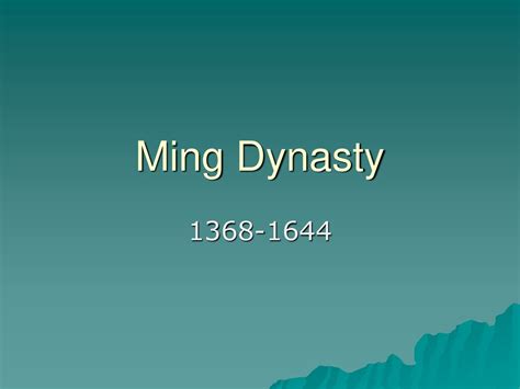 Ming Dynasty Ppt Download