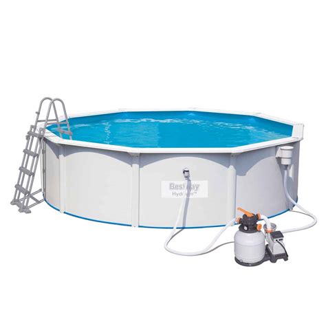 Bestway Hydrium Stahlwandpool Komplett Set mit Sandfilter Ø 460x120cm