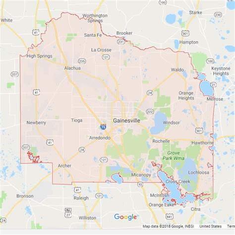 Alachua County Zip Code Map