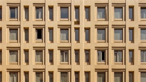 Fondo Fachada Del Edificio Con Interesantes Patrones De Ventanas Fondo