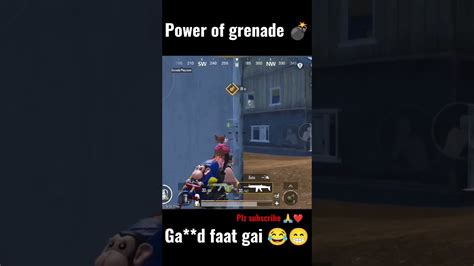 Power Of Grenade 💣🔥 Gand Faat Gai 😀😂 Pubg Short Video 🔥📸 Youtube