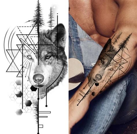 Wolf Tattoo Half Geometric Artofit