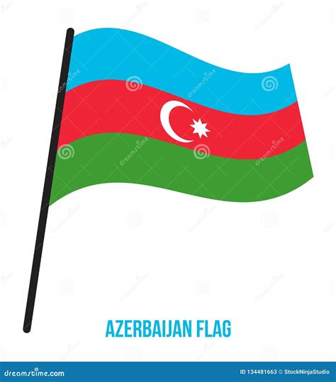 Azerbaijan Flag Waving Vector Illustration On White Background Azerbaijan National Flag Stock