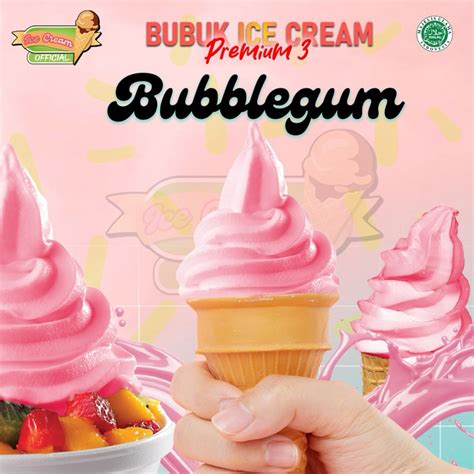 Jual ICECREAM BUBBLE GUM 1000gram BUBUK ICE CREAM PREMIUM BARU Tepung