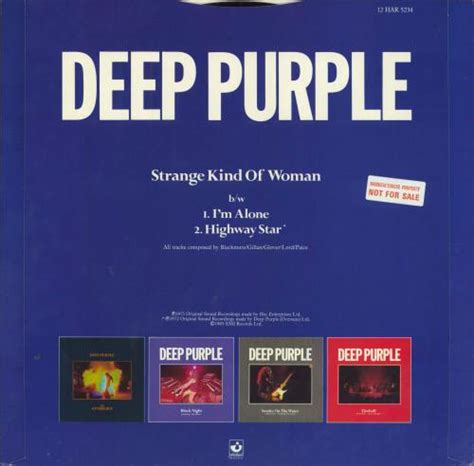 Deep Purple Strange Kind Of Woman Hype And Promo Stickered Uk Promo 12