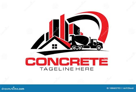 Diseño De Logotipo De Camión Mezclador De Concreto Ilustración Del