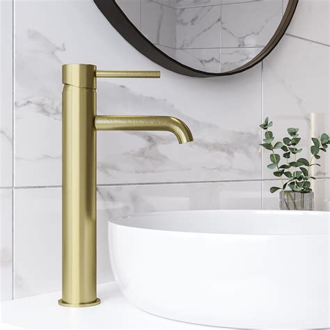 Brushed Brass Tall Mono Basin Mixer Tap Arissa Better Bathrooms