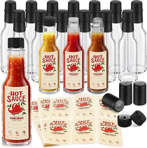 Tiangrid Pack Oz Hot Sauce Glass Bottles For Homemade Clear Glass Bottles With Hot Sauce