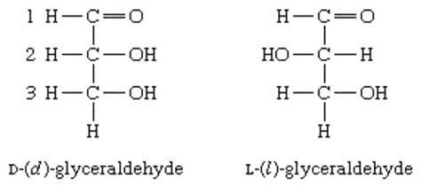 Structure of glyceralaldehyde.