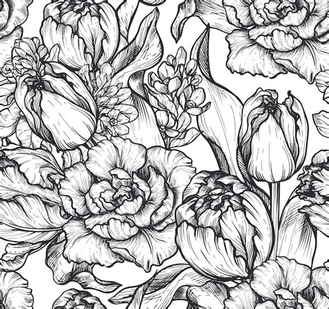 Premium Vector Beautiful Hand Drawn Vector Seamless Patterns With