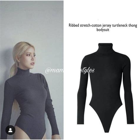 Jual [solar Mamamoo] Ribbed Stretch Cotton Jersey Turtleneck Thong