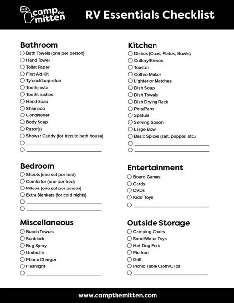 Family Camping Checklist Campingchecklist Camping Checklist Rv Images