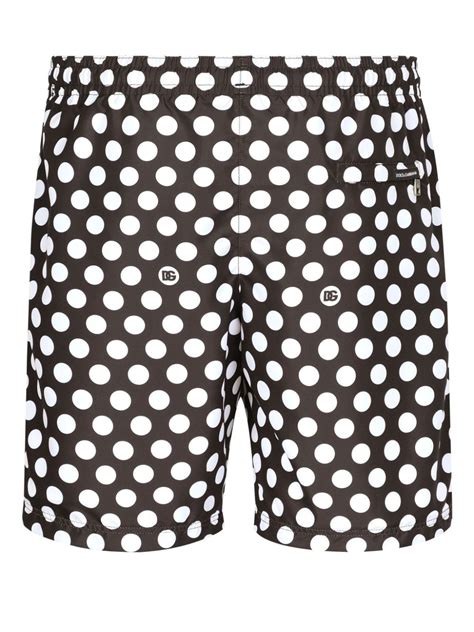 Dolce Gabbana Polka Dot Swim Shorts Black FARFETCH UK