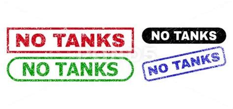 NO TANKS Rectangle Stamps With Scratched Texture Royalty Free 147151894