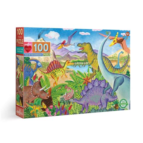 Age of the Dinosaur 100 Piece Puzzle — Eeboo – Purple Cow Toys