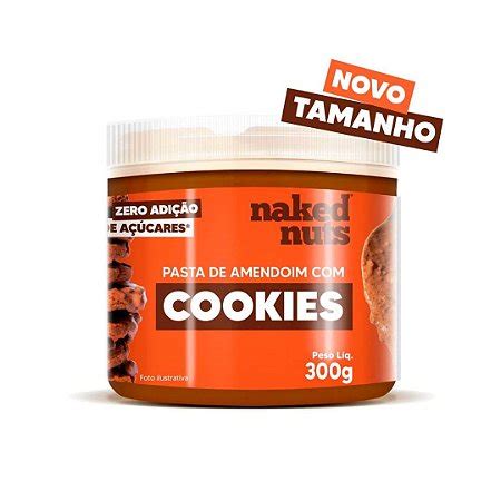 Pasta de Amendoim Cookies de Chocolate Zero Açúcar Naked Nuts 300g