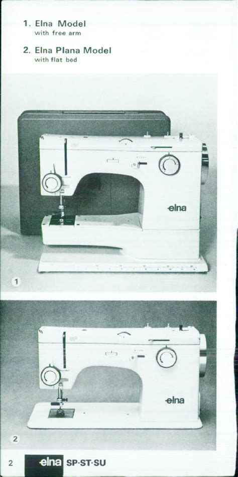 Elna Sp St Su Sewing Machine Instruction And User Manual