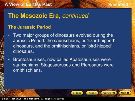 Ppt Section 3 The Mesozoic And Cenozoic Eras Powerpoint Presentation