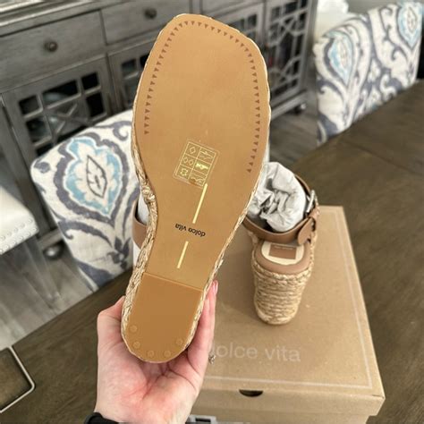 Dolce Vita Shoes Nib Dolce Vita Aldona Ankle Wrap Wedge Sandal Size 1 Cafe Tan Nude Leather