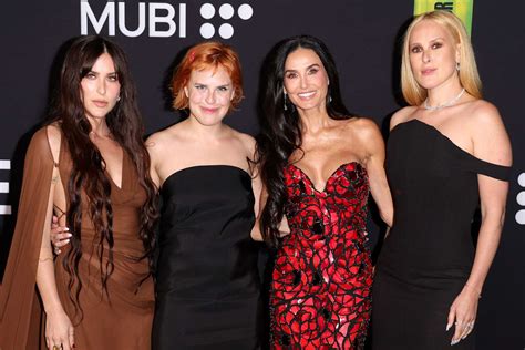 Demi Moore Poses With Her Daughters At The Substance L A Premiere