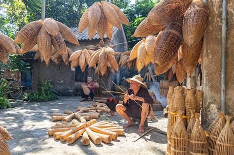 Premium Photo Fish Trap Village Wicker Craftsman Making Traditional