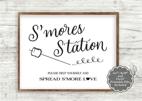 Instant Download Printable Smores Station Sign Etsy Mom Wedding