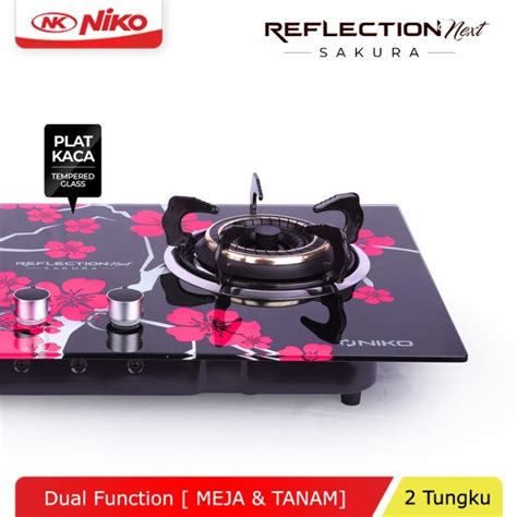 Jual NIKO Reflection Next Sakura Kompor Gas Tanam 2 Tungku Kaca