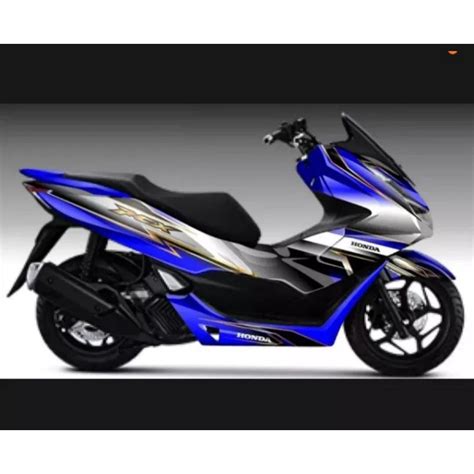 Jual STIKER HONDA PCX 160 150 VARIASI FULLBODY DESAIN SIMPLE BIRU