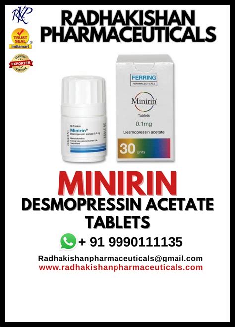 Desmopressin Acetate Minirin 0 1 Mg Tablets Ferring Pharma At Best