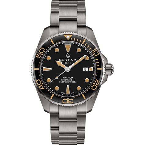 Certina DS Action Diver Powermatic 80 43mm Titanium Watch C032.607.44 ...