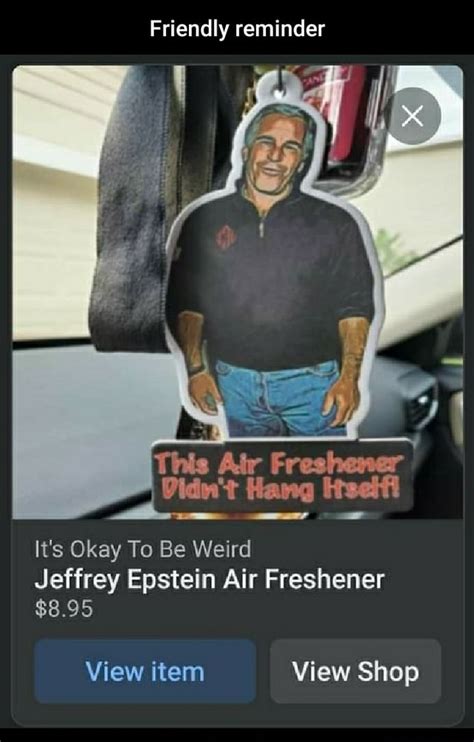 Friendly Reminder Its Okay To Be Weird Jeffrey Epstein Air Freshener