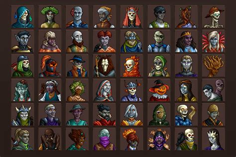 Undead Avatar Icons 64x64 Pixel Art - CraftPix.net