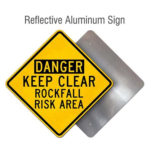 Keep Clear Rockfall Risk Area Sign Order Now W Fast Shipping