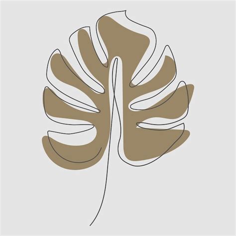 Premium Vector Illustration Of A Monstera Leaf Outline Drawn By Hand