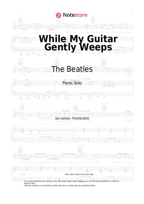 While My Guitar Gently Weeps Piano Sheet Music The Beatles In Note