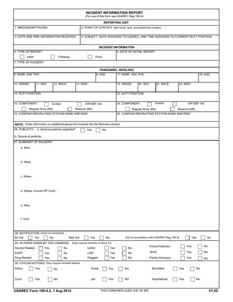 Incident Information Report Form Download Fillable Pdf Templateroller