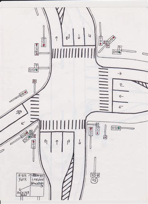British Road Traffic Light Intersection