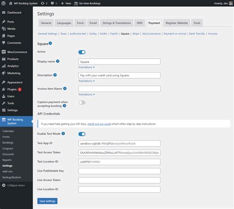 Configuring The Square Add On Wp Booking System