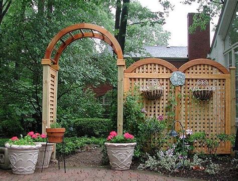 Four Foot Wide Arbor With Efi Square Lattice Trellis Garden Arbors