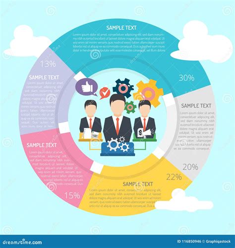 Teamwork Infographic Diagramm Vektor Abbildung Illustration Von