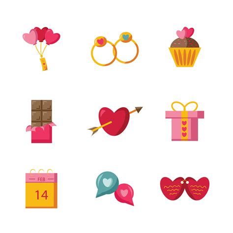 Valentines Day Icon Set 16895183 Vector Art At Vecteezy