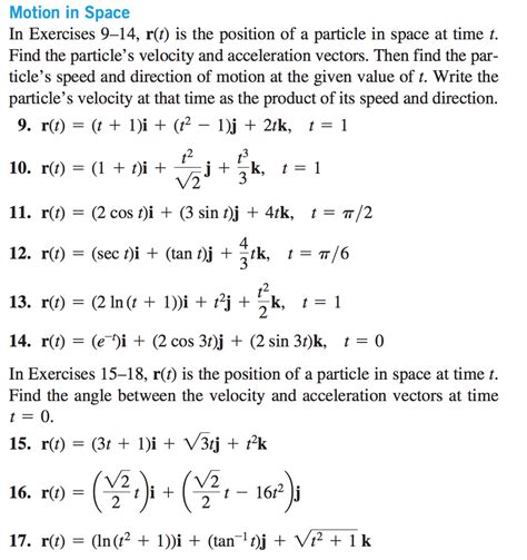 Solved In Exercise R T Is The Position Of A Particle In Chegg