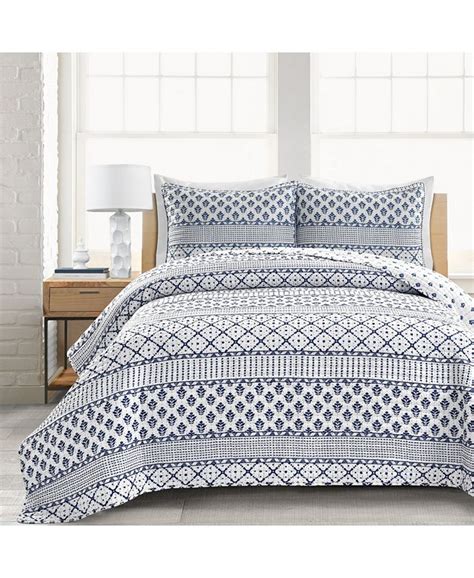 Lush Décor Monique Stripe 3 Piece Quilt Set Full Queen Macys