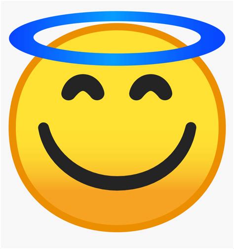 Smiling Face With Halo Icon - Emoji Faces, HD Png Download - kindpng