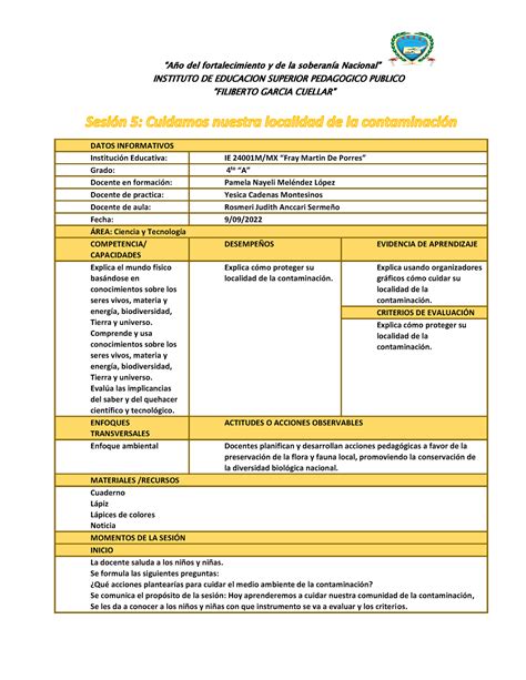 Sesion De Ciencia Y Tecnologia To Grado Ectric Instituto De