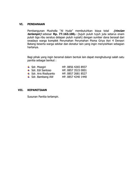 Proposal Pembangunan Musholla Pdf