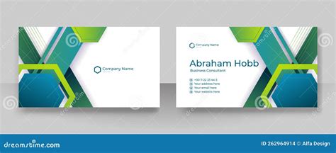 Modern Blue And Green Business Card Design Template Stock Illustration