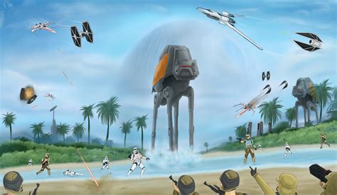 Star Wars Rogue One Battle On Scarif By Smashdrawer88 On Deviantart