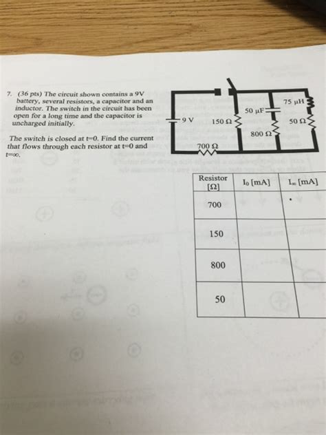 Solved The Circuit Shown Contains U V Battery Several Chegg