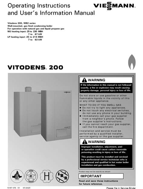 Viessmann Vitodens Operating Instructions And User S Information